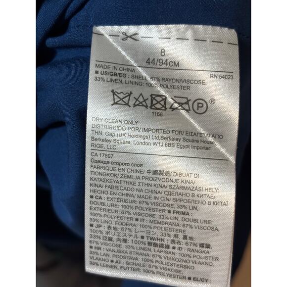 New Banana Republic Fit & Flare Floral Linen Blend Dress Pockets Boho romantic - Picture 9 of 11